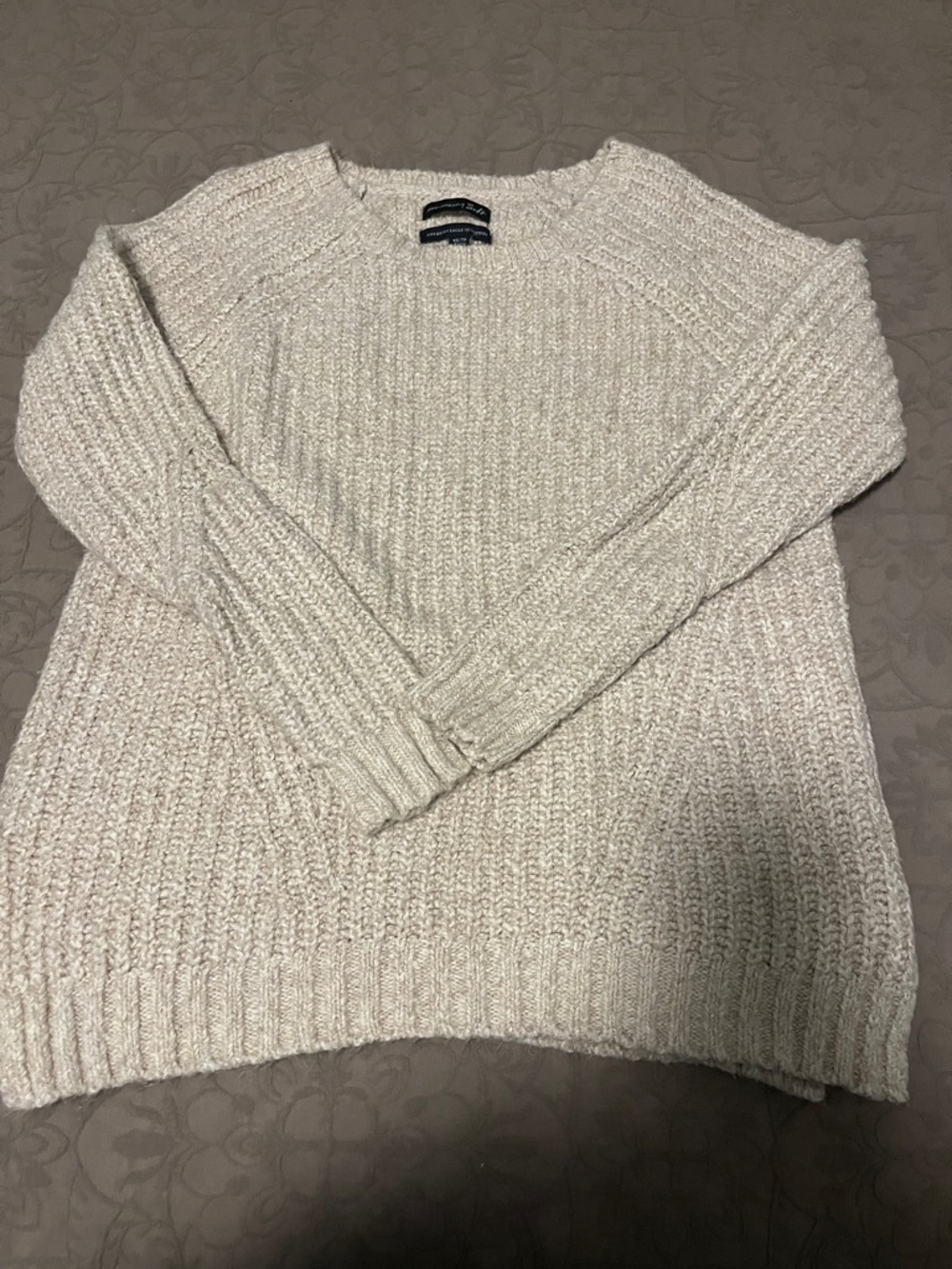 American Eagle Outfitters Chunky Scoop Neck Sweater - Cream